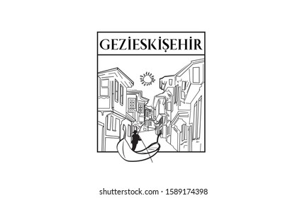 Turkey Old Town City Vector Logo