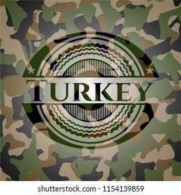 Turkey on camouflaged pattern