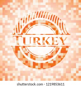 Turkey orange mosaic emblem