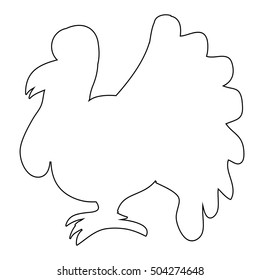 Turkey Outline Icon Symbol Design. Vector illustration isolated shape on white background