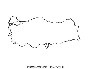 Turkey outline map national borders country shape