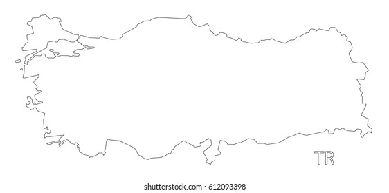 Turkey Outline Silhouette Map Illustration Stock Vector (Royalty Free ...