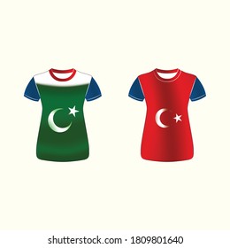 Camiseta vectorial de Turquía y Pakistán