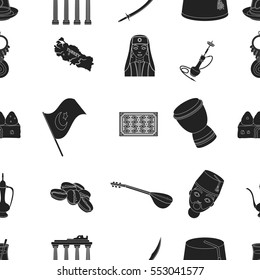 Turkey pattern icons in black style. Big collection of Turkey vector symbol stock illustration