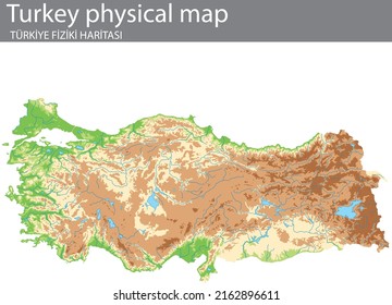 turkey physical map world maps