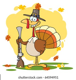 Turkey With Pilgrim Hat and Musket