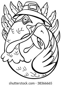 Turkey Pilgrim isolated on a white background image.