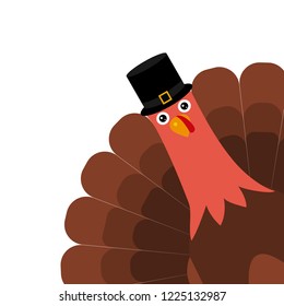 Turkey Pilgrimin on Thanksgiving Day vector illustration