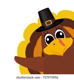 Turkey Pilgrimin on Thanksgiving Day