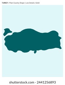 Turkey plain country map. Low details. Solid style. Shape of Turkey. Vector illustration.