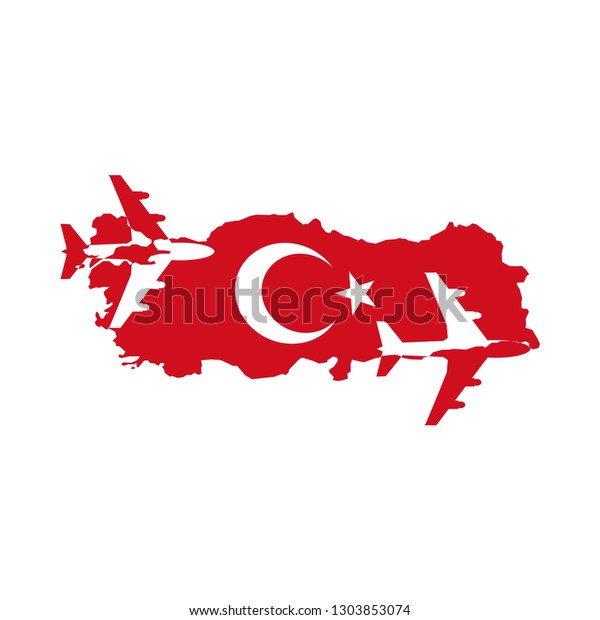 Turkey Plane Logo Inspirations Template Stock Vector (Royalty Free ...