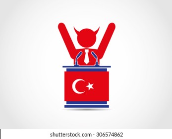 Turkey Podium Speech Evil Politician Win Celebrate