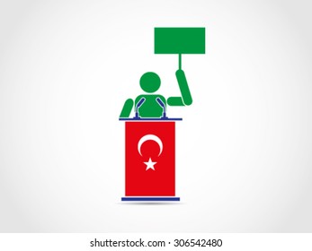 Turkey Podium Speech Protest Demonstration