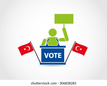 Turkey Podium Speech Protest Demonstration