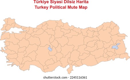 Turkey Political Mute Map, education illustrator