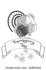 Turkey postcard.  thanksgiving background for design