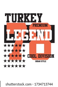 turkey premium legend,t-shirt design fashion vector