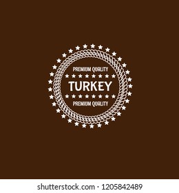 Turkey premium quality badge. premium quality package label. vintage stamp. designed for butcher shop