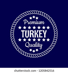 Turkey premium quality badge. premium quality package label. vintage stamp. designed for butcher shop