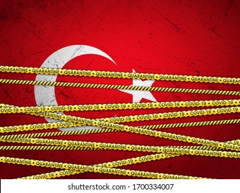 Turkey in quarantine textured background. Vector illustration.