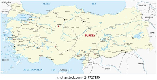 turkey railroad map