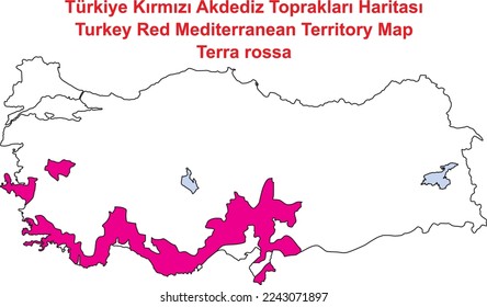 Karte des Roten Mittelmeerraums der Türkei