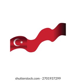 Bandera de la onda del elemento de Festiva del día de la República de Turquía aislada