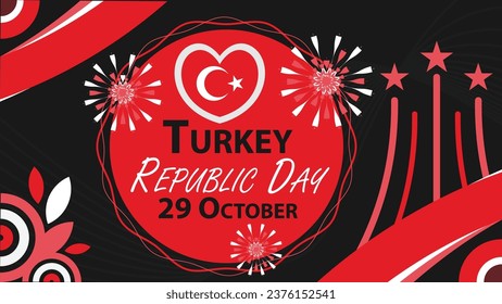 Turkey Republic Day vector banner design. Happy Turkey Republic Day modern minimal graphic poster illustration.