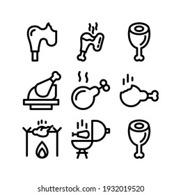 turkey roast icon or logo isolated sign symbol vector illustration - Collection of high quality black style vector icons
