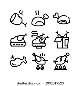 turkey roast icon or logo isolated sign symbol vector illustration - Collection of high quality black style vector icons
