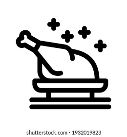 turkey roast icon or logo isolated sign symbol vector illustration - high quality black style vector icons
