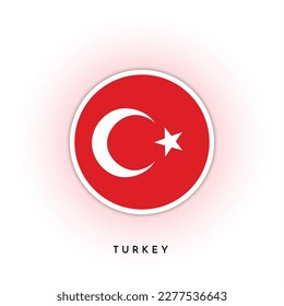 Turkey round flag template design