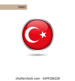 Turkey round flag vector design template