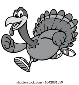 Turkey Run Illustration - A vector cartoon illustration of a Turkey Run concept.