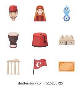 Turkey set icons in cartoon style. Big collection of Turkey vector symbol stock illustration