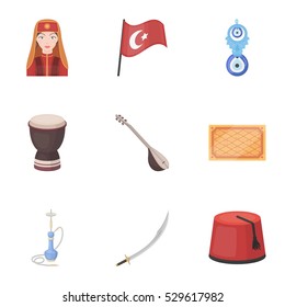 Turkey set icons in cartoon style. Big collection of Turkey vector symbol stock illustration