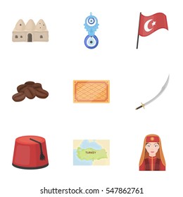 Turkey set icons in cartoon style. Big collection of Turkey vector symbol stock illustration