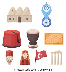 Turkey set icons in cartoon style. Big collection of Turkey vector symbol stock illustration