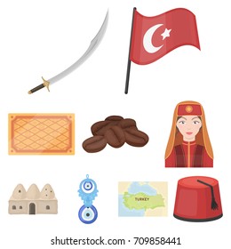 Turkey set icons in cartoon style. Big collection of Turkey vector symbol stock illustration