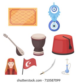 Turkey set icons in cartoon style. Big collection of Turkey vector symbol stock illustration