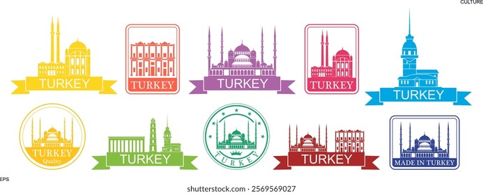 Turkey set. Isolated Turkey on white background