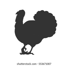 Turkey silhouett, vector turkey logo on white background