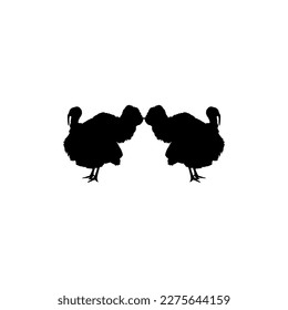 Turkey Silhouette for Art Illustration, Pictogram or Graphic Design Element. The Turkey is a large bird in the genus Meleagris. Vector Illustration