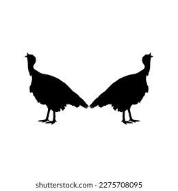 Turkey Silhouette for Art Illustration, Pictogram or Graphic Design Element. The Turkey is a large bird in the genus Meleagris. Vector Illustration