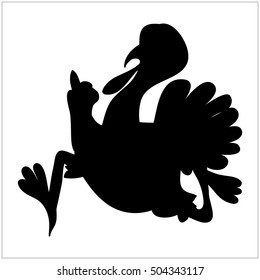 Turkey Silhouette Icon Symbol Design. Vector illustration isolated on white background