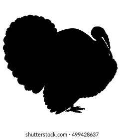 Turkey silhouette isolated on the white background