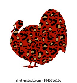 Turkey. Turkey silhouette in leopard print.