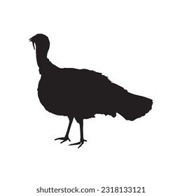 turkey silhouette set collection isolated black on white background vector illustration