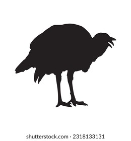 turkey silhouette set collection isolated black on white background vector illustration
