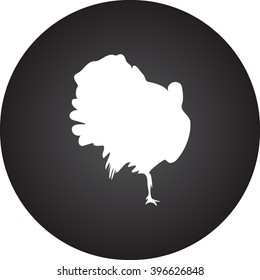 Turkey silhouette simple icon on round background